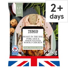 Tesco Roast In Bag Whole Chicken Pork Sage And Onion Stuffed 1.5Kg