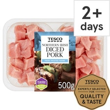 Tesco Fresh Diced Pork Topside 500G