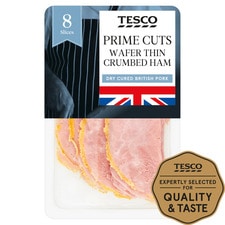 Tesco British Wafer Thin Crumbed Ham Slices 125G