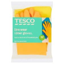 Tesco Extra Wear Rubber 1 Gloves Medium