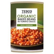 Tesco Organic Baked Beans In Tomato Sauce 420G