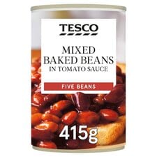 Tesco Mixed Baked Beans In Tomato Sauce 415G