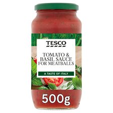 Tesco Tomato & Basil Sauce For Meatballs 500G