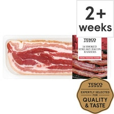 Tesco Smoked Streaky Bacon 14 Rashers 300G