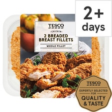 Tesco 2 Breaded Chicken Breast Fillets 350G