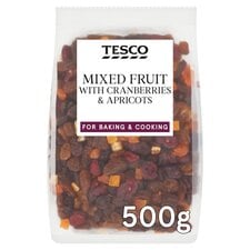 Tesco Mixed Fruit With Cranberry And Apricots 500G