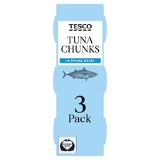 Tesco Tuna Chunks In Spring Water 3X80g