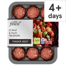 Tesco Finest 12 Beef & Herb Meatballs 336G