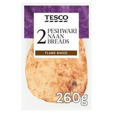 Tesco Peshwari Naan Breads 2 Pack 260G