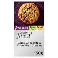 Tesco Finest Free From White Chocolate Cranberry Cookies 150G