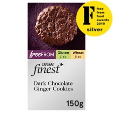 Tesco Finest Free From Dark Chocolate Ginger Cookies 150G