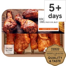 Tesco Ready To Eat Bbq Roast Chicken Drumsticks 430G