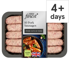 Tesco Finest 10 Traditional Pork Sausages 667G