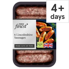 Tesco Finest British 6 Lincolnshire Sausages 400G