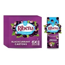 Ribena Blackcurrant No Added Sugar Juice cartons