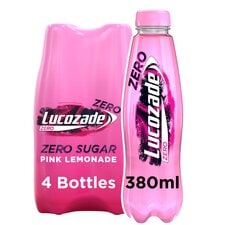 Lucozade Zero Pink Lemonade 4 X 380Ml