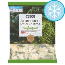 Tesco Shredded Savoy Cabbage 750G