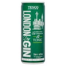 Tesco Gin & Tonic 250Ml