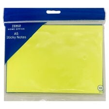 Tesco A5 Sticky Notes Yellow 100 Sheets