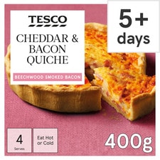 Tesco Cheddar & Bacon Quiche 400G