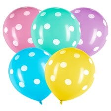 Tesco Pastel Polka Dot Balloons Mixed Colours 10 Pack