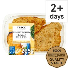 Tesco Lightly Dusted Plaice Fillets 265G