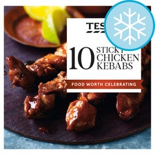 Tesco 10 Frozen Sweet & Sticky Chicken Kebabs 180G