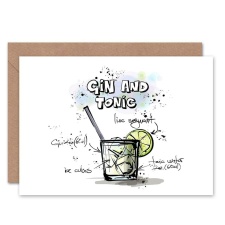 Artery8 Gin Tonic Cocktail Drink Birthday Card