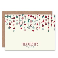 Artery8 Xmas Decorations Bright Simple Christmas Card