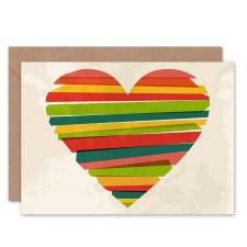 Artery8 Love Heart Multi Coloured Anniversary Valentines Card