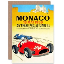 Artery8 Vintage Advert Grand Prix Automobile Race Monaco 1956 Greeting Card