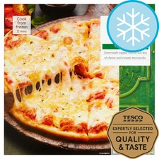 Tesco Stonebaked Thin Four Cheese Pizza 330G