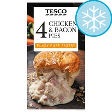 Tesco 4 Chicken & Bacon Pies 568G