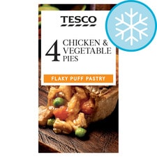 Tesco 4 Chicken & Vegetable Pies 568G