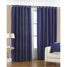 Riva Home Fiji Faux Silk Ringtop Curtains - Royal Blue - 66x54 (168x137cm)