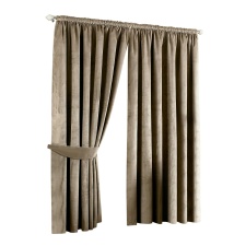 Riva Home Imperial Pencil Pleat Curtains - Taupe - 46x54 (117x137cm)