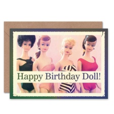 Wee Blue Coo Retro Swimsuit Dolls Happy Birthday Greeting Card