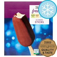 Tesco Free From Ice Cream Chocolate Sticks 3 X100ml