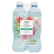 Tesco Apple & Raspberry No Added Sugar Sparkling Water 4X500ml