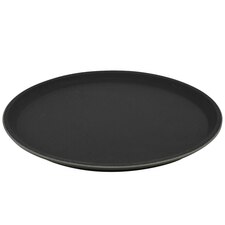 Argon Tableware Round Non-Slip Serving Tray - 28cm - Black