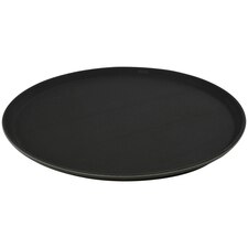 Argon Tableware Round Non-Slip Serving Tray - 40cm - Black