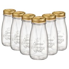 Bormioli Rocco Quattro Stagioni Glass Bottles with Screw Top Lid - 400ml - Pack of 6