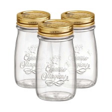 Bormioli Rocco Quattro Stagioni Glass Bottles with Screw Top Lid - 200ml - Pack of 3