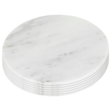 Argon Tableware Round Marble Placemats - 30cm - White - Pack of 6