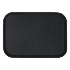 Argon Tableware Rectangle Non-Slip Serving Tray - 35.5cm x 25cm - Black