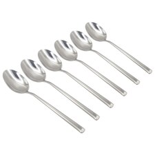 Argon Tableware Tondo Stainless Steel Dessert Spoons - 21cm - Pack of 6