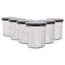 Argon Tableware Glass Jam Jars with Lids - 185ml - Pack of 6