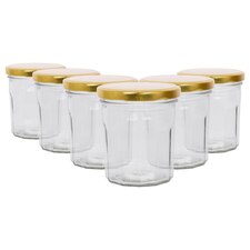 Argon Tableware Glass Jam Jars with Lids - 310ml - Pack of 6