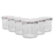 Argon Tableware Glass Jam Jars with Lids - 150ml - Pack of 6