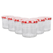 Argon Tableware Glass Jam Jars with Lids - 150ml - Pack of 6